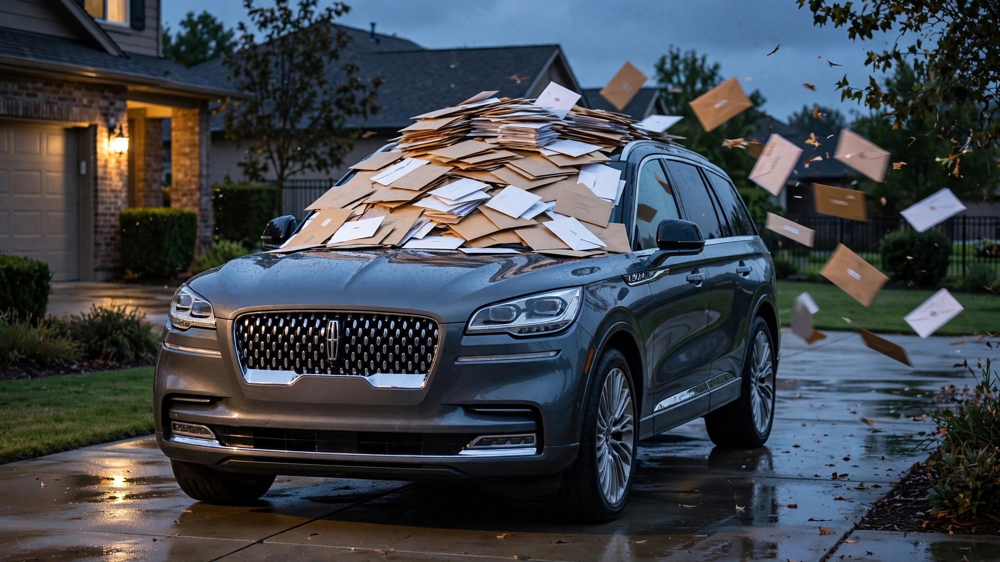 Lincoln Aviator SUV covered in recall notice letters