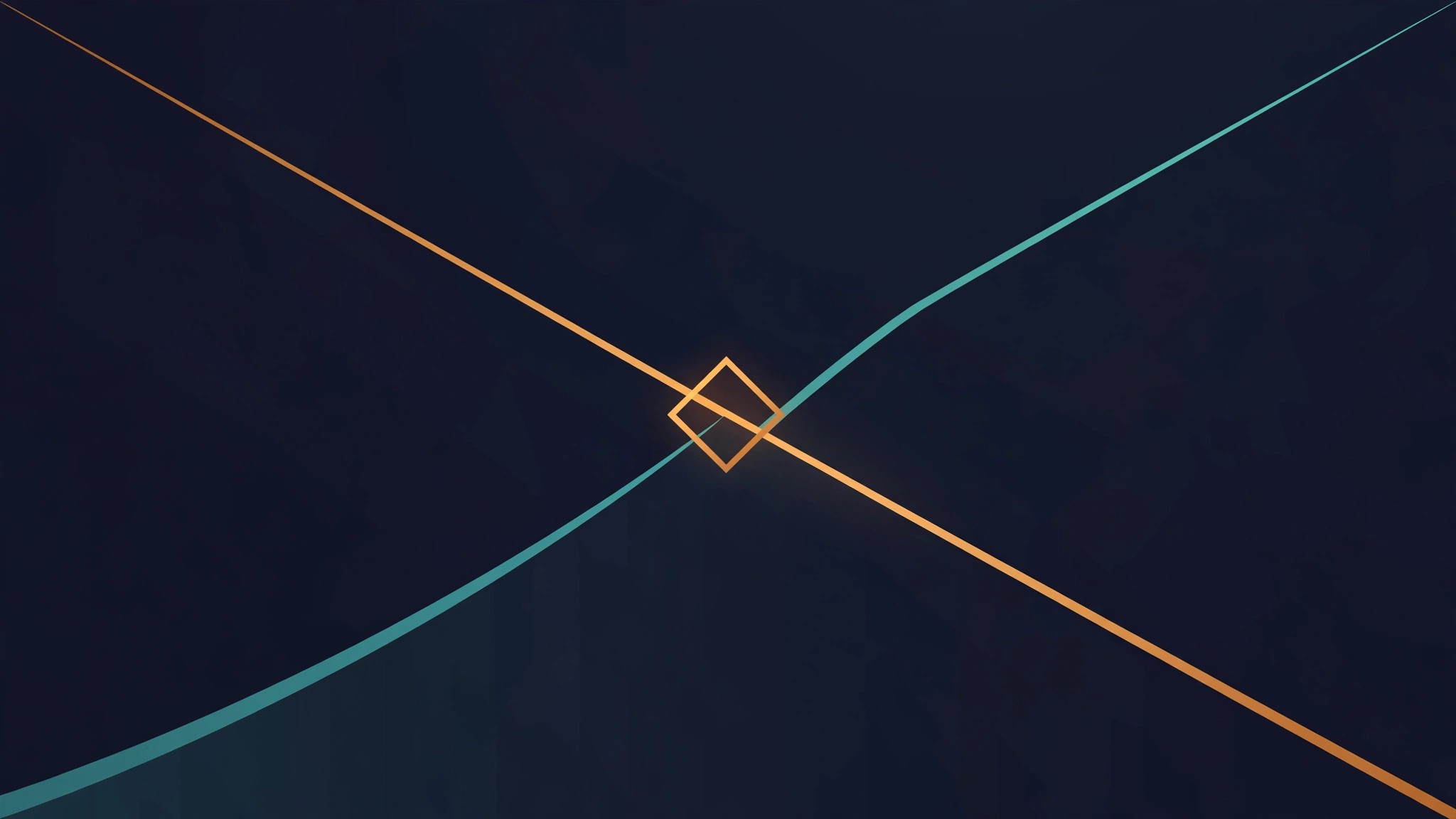 Abstract chart showing two crossing lines at a pivot point