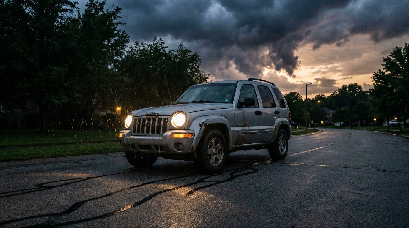 Disassembled Jeep Cherokee power transfer unit with damaged gears