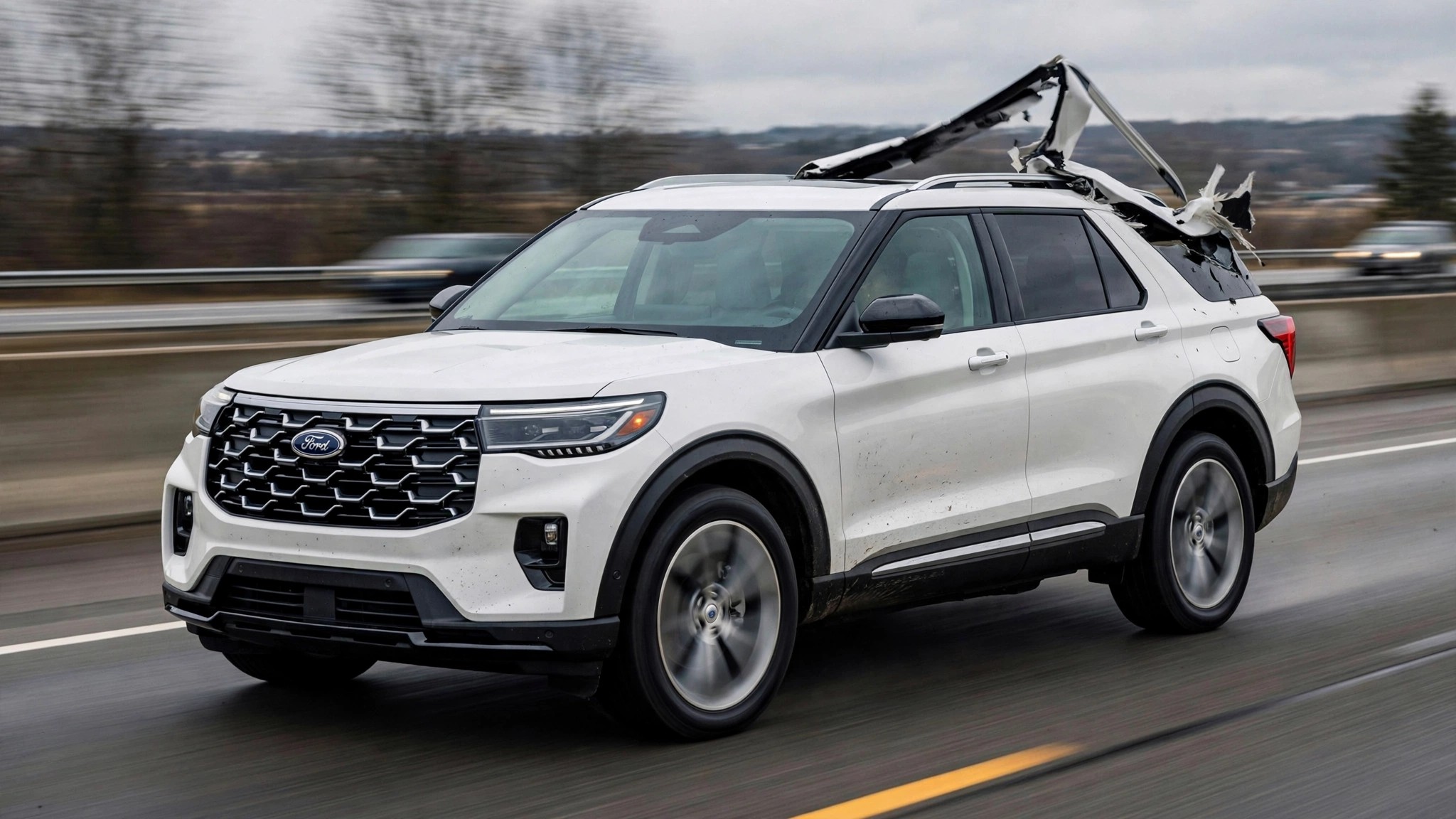 Ford Explorer roof rail trim detaching at highway speed