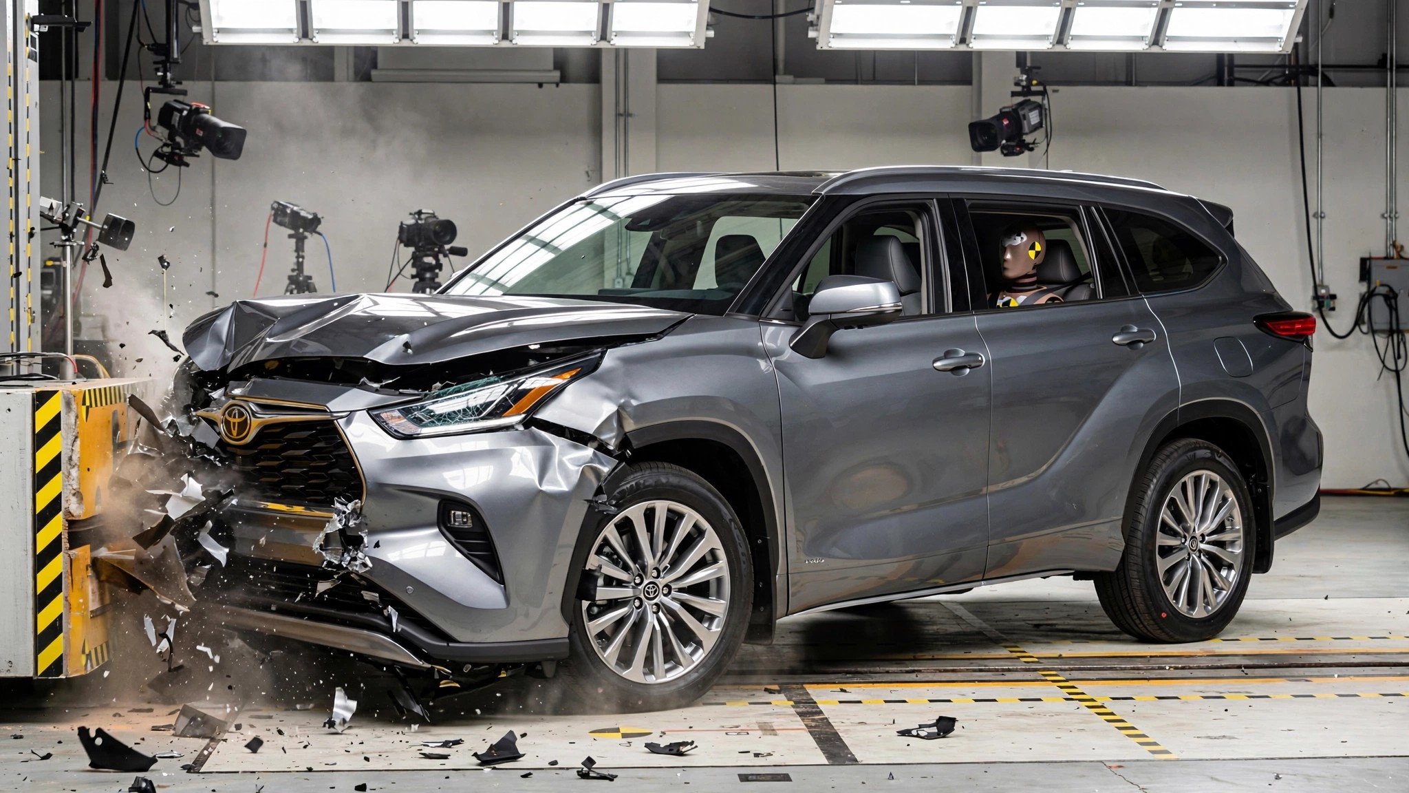 Toyota Highlander IIHS rear-seat crash test result showing marginal rating