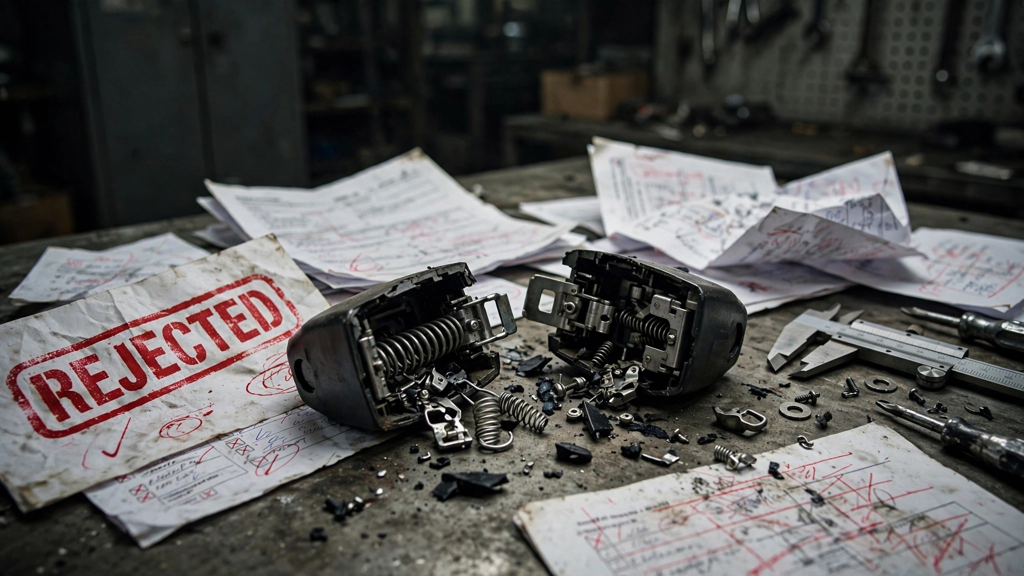 Seatbelt buckle mechanism on inspection table