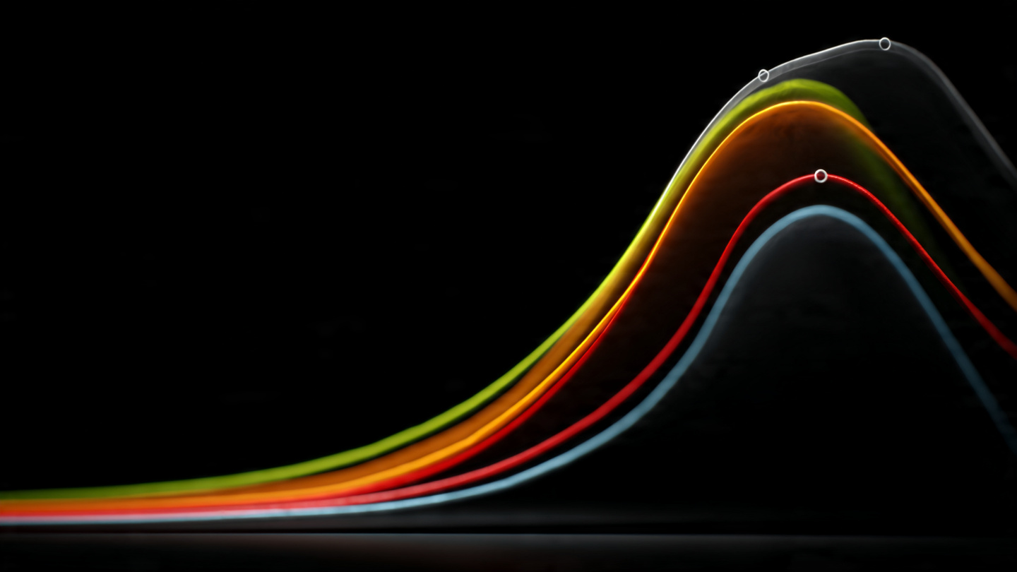 Abstract visualization of vehicle age death curves diverging by class