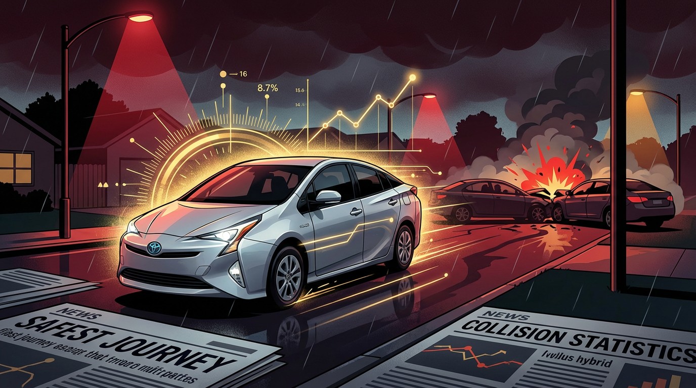 A silver Toyota Prius hybrid on a suburban road