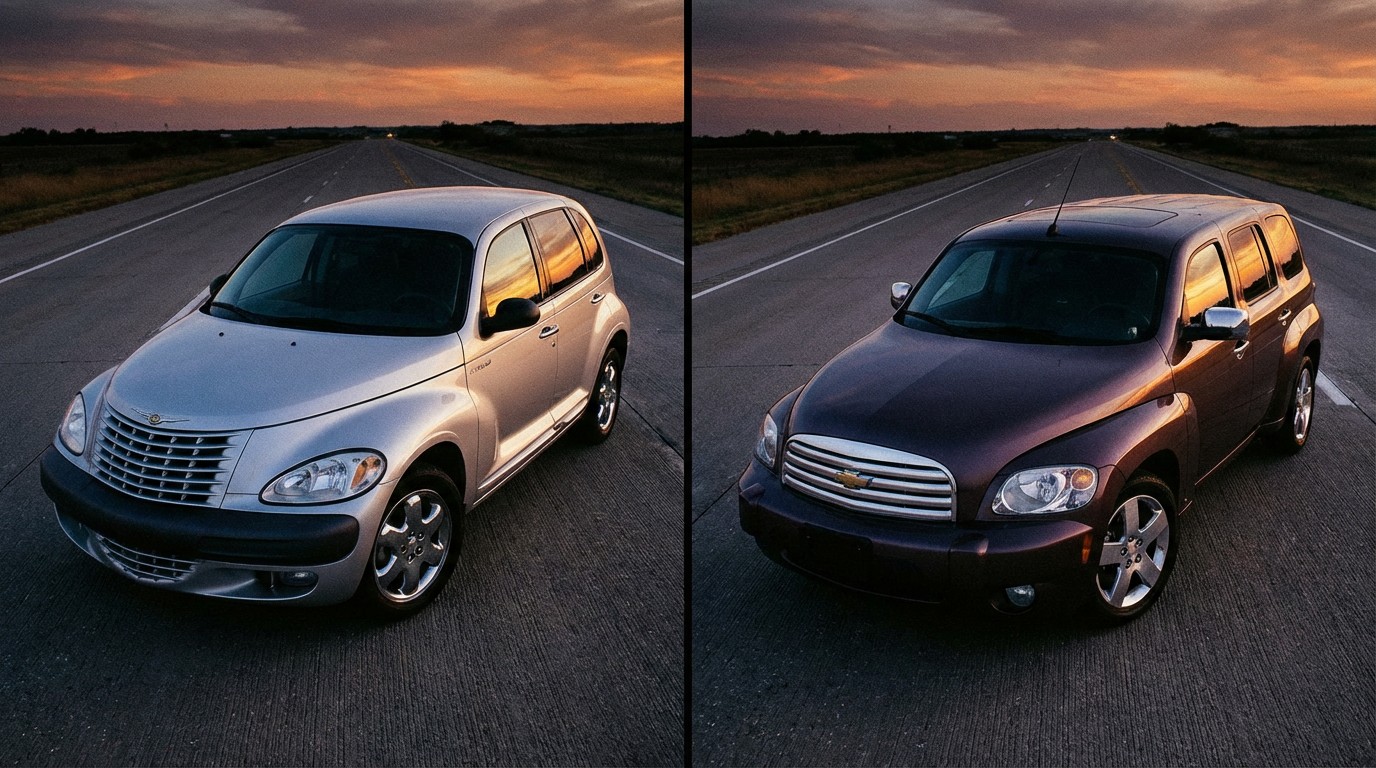Chrysler PT Cruiser and Chevrolet HHR side by side