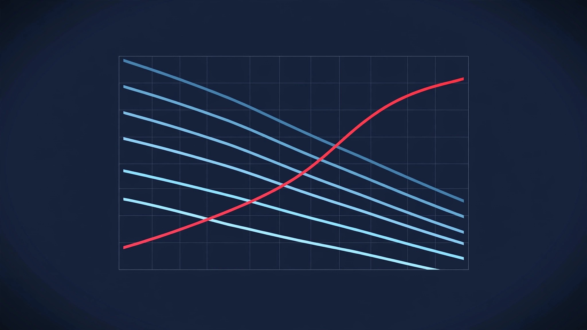 Line chart showing seven descending age-group fatality trend lines and one ascending line for adults 65 and older