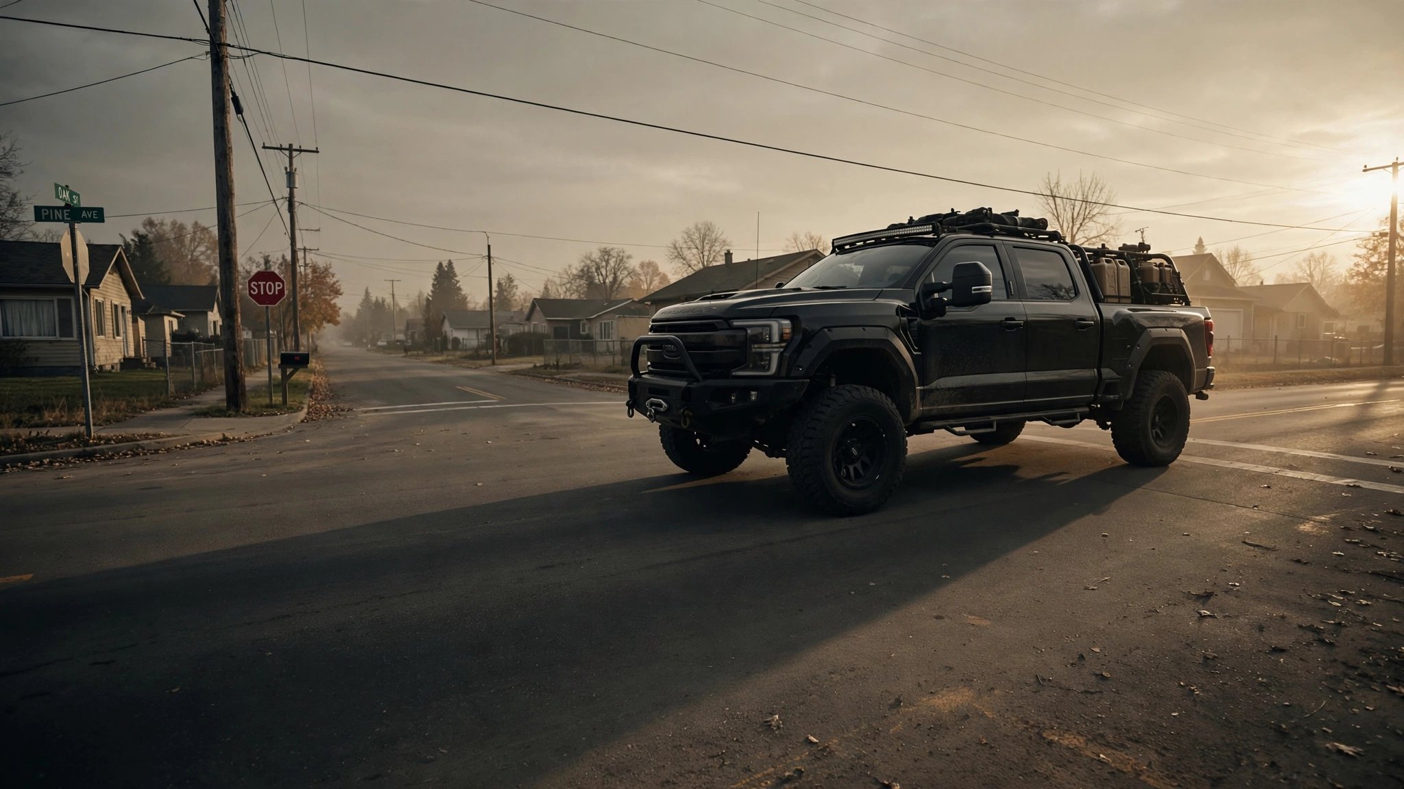 Ram 2500 casting a shadow over a smaller sedan