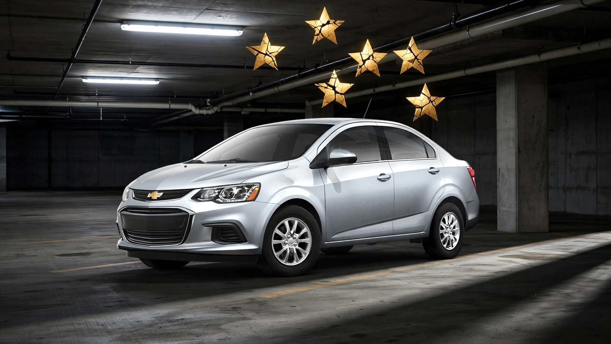 Chevrolet Sonic in parking garage